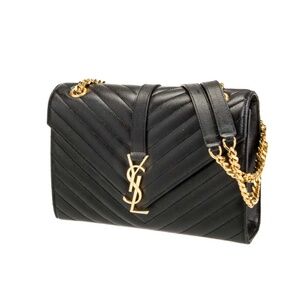 Saint Laurent YSL Chevron Envelope Shoulder Bag